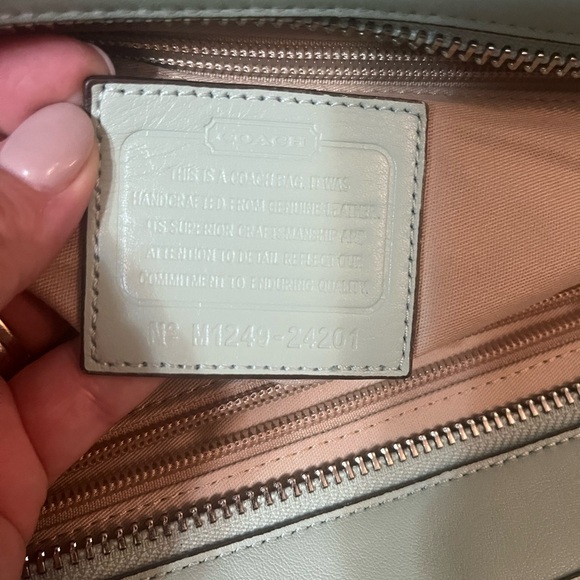 Coach Mint  Green Leather Satchel with tassel detailing. - Picture 10 of 11